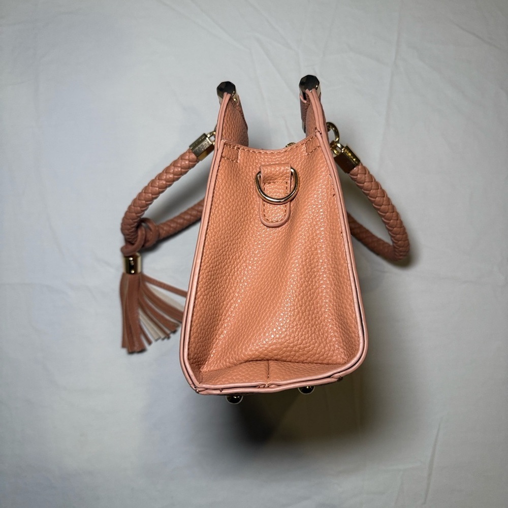 Bebe Los Angeles Dusty Rose Natalie Satchel HandBag Small EUC - Picture 9 of 16